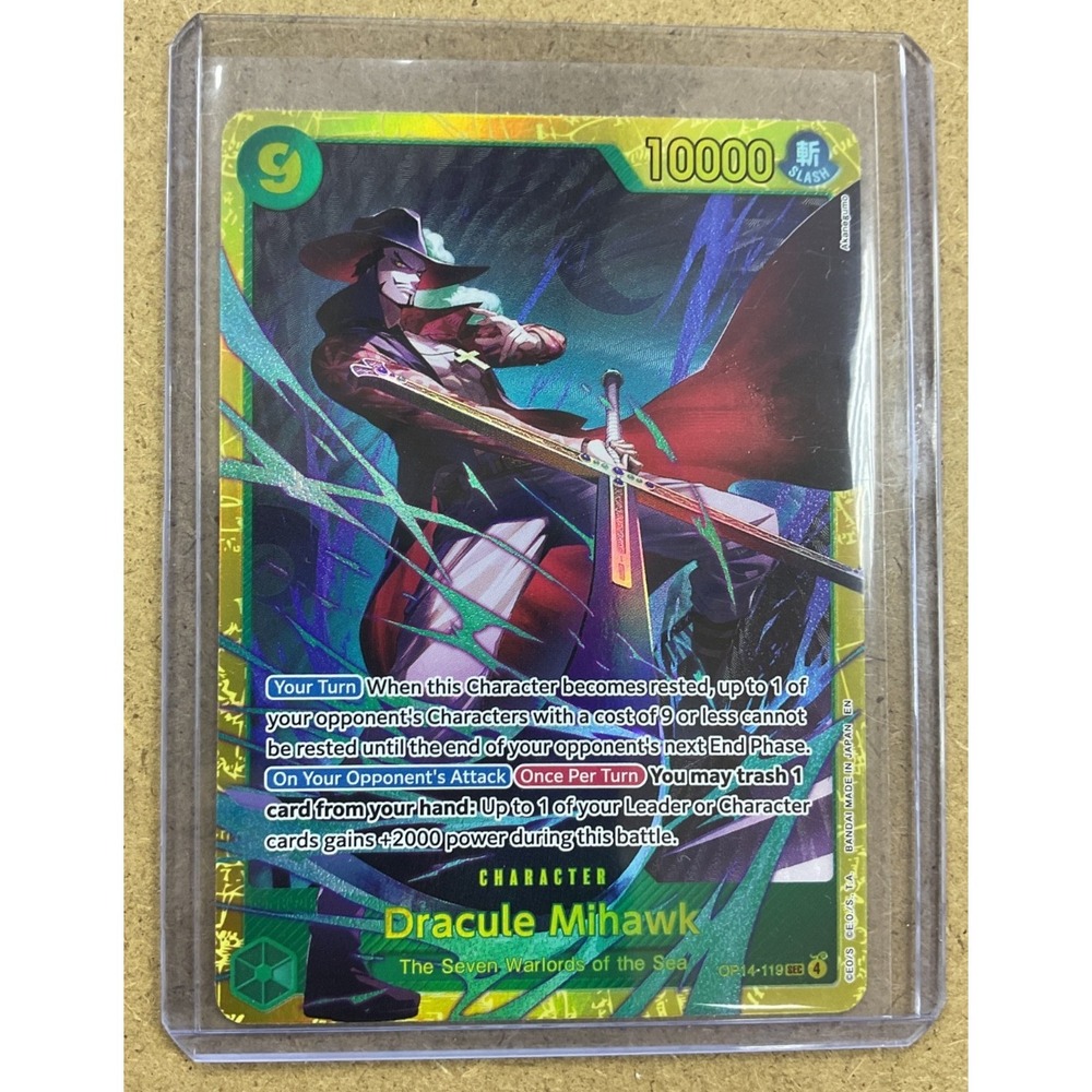Dracule Mihawk OP14-119 SEC One Piece Card Game Baroque Works Warlord
